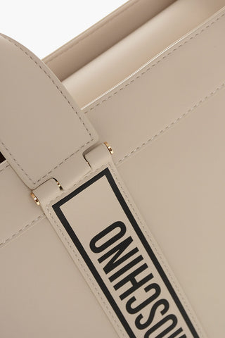 LOVE MOSCHINO Faux Leather Tote Bag with Logoed Bands