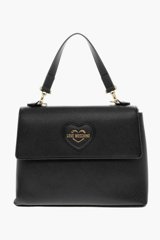 LOVE MOSCHINO Saffiano Faux Leather Handbag with Removable Strap