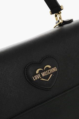 LOVE MOSCHINO Saffiano Faux Leather Handbag with Removable Strap