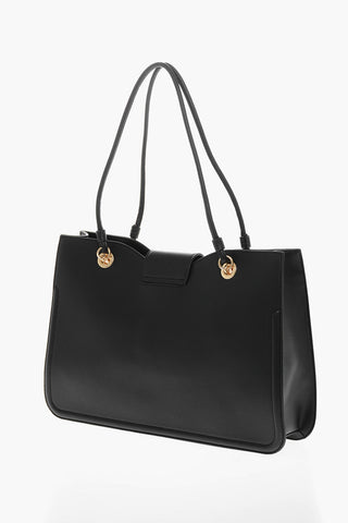 LOVE MOSCHINO Faux Leather Tote Bag with Gold Closure