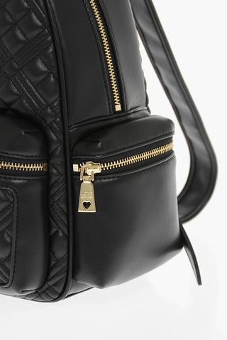 LOVE Quilted Faux Leather Backpack with Golden Details