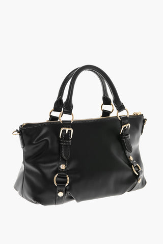 LOVE Faux Leather Bag with Removable Shoulder Strap and Golden Details