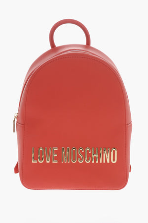 LOVE MOSCHINO Maxi Faux Leather Backpack with Lettering Logo