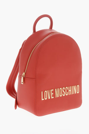 LOVE MOSCHINO Maxi Faux Leather Backpack with Lettering Logo