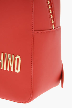 LOVE MOSCHINO Maxi Faux Leather Backpack with Lettering Logo