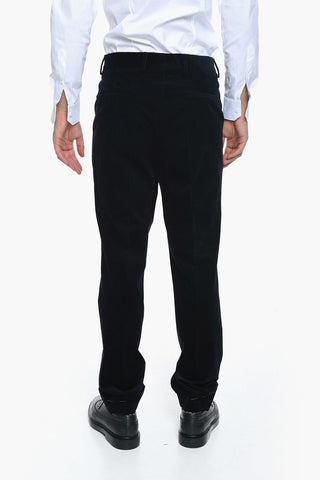 Velour Double-breasted Suit with Peak Lapel