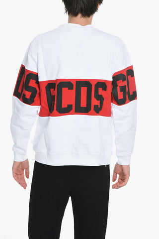Brushed Cotton Sweatshirt with Printed Logo
