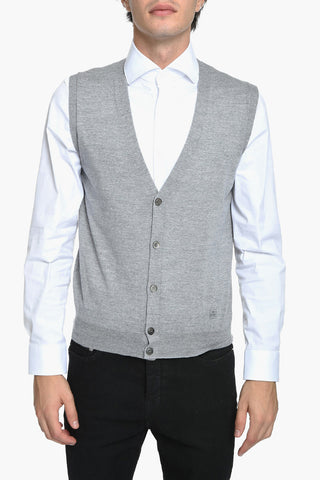 Front Buttoned Wool Vest