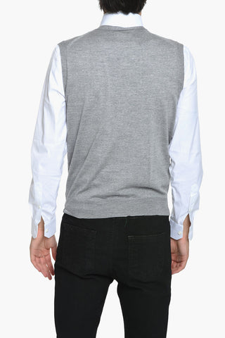 Front Buttoned Wool Vest