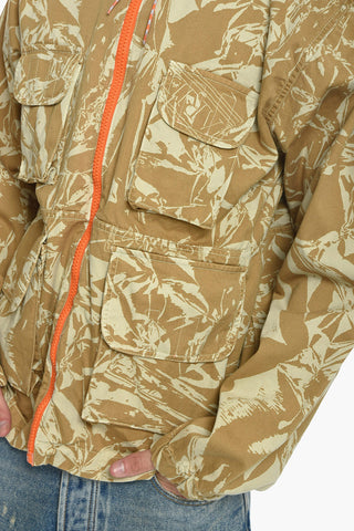 Cotton Cargo Jacket with Camo Pattern