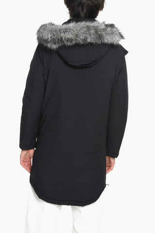 Multipocket Padded Parka with Faux Fur