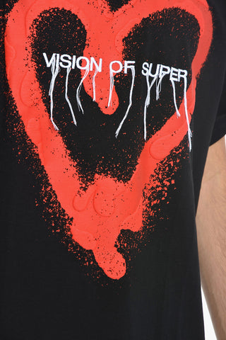Crew Neck Cotton T-shirt with Embroidered Logo and Print