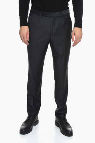 Single-pleated Pure Wool Pants with 4 Pockets
