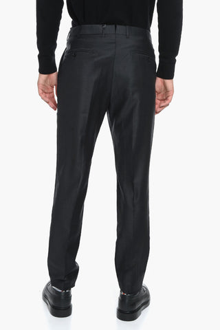 Single-pleated Pure Wool Pants with 4 Pockets