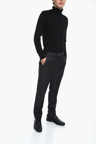Single-pleated Pure Wool Pants with 4 Pockets