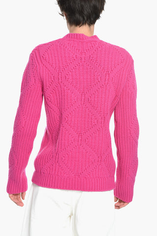 PINK PP Pullover Girocollo in Lana con Motivo a Rombi