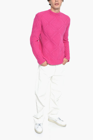 PINK PP Pullover Girocollo in Lana con Motivo a Rombi