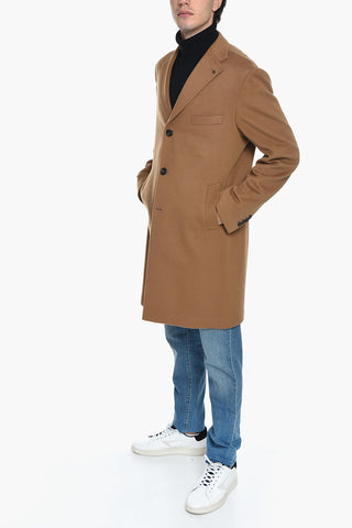 Cappotto in Cashmere con Applicazione Logo