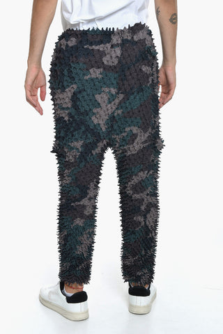 Cropped SHIBORI Trousers with Camouflage Print
