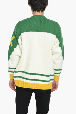 PARIS Crew Neck Pure Wool Pullover with Jacquard Motif