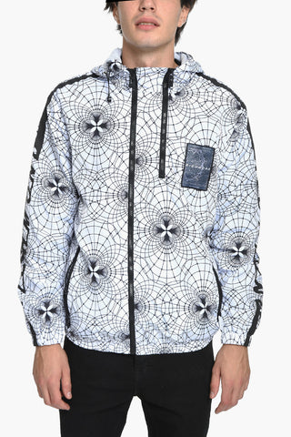 SPORT Printed RADIO WAVES Windbreaker Jacket with Hood