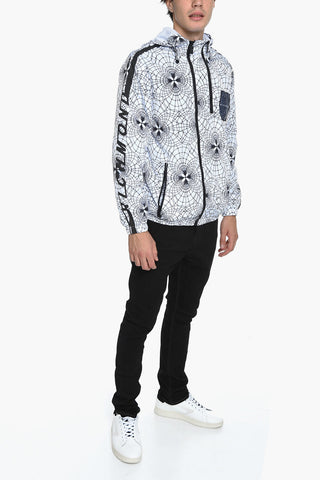 SPORT Printed RADIO WAVES Windbreaker Jacket with Hood