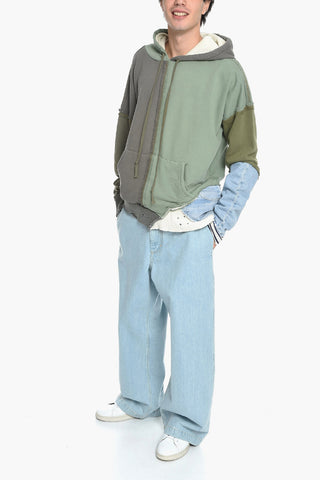 Felpa Hoodie FRAGMENT con Dettaglio Distressed