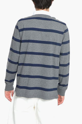 Slim Fit Cotton Polo with Balanced Stripe Motif