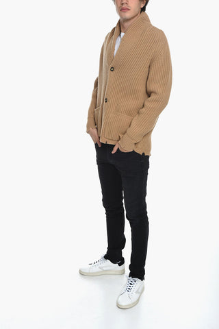Wool Blend DESTROYED Cardigan with Distressed Edges