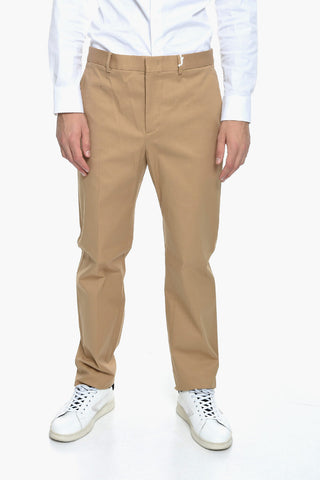 Cotton Gabardine Trousers with Front Pleat
