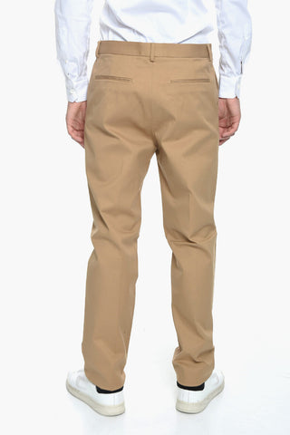 Cotton Gabardine Trousers with Front Pleat