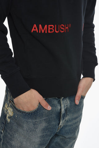 Crew Neck /21 Cotton Sweatshirt with Embroidered Logo