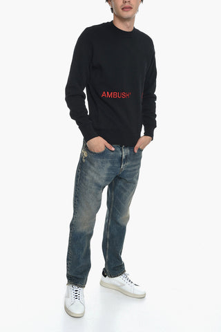 Crew Neck /21 Cotton Sweatshirt with Embroidered Logo