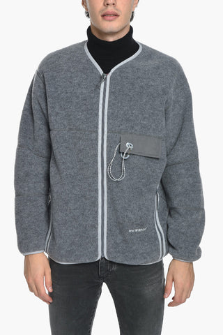 Front Zipped Pile Sweatshirt with Breast-pocket