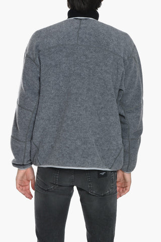 Front Zipped Pile Sweatshirt with Breast-pocket