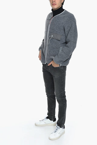 Front Zipped Pile Sweatshirt with Breast-pocket