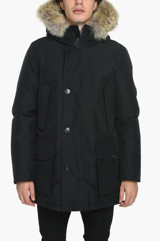 Piumino GTX ARCTIC in Tinta Unita con Bordo Staccabile in Vera Pelliccia