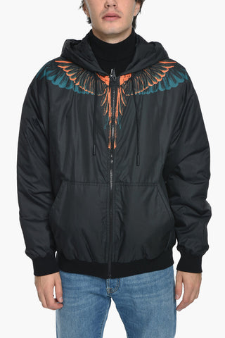 Hooded WINGS Printed Bomber
