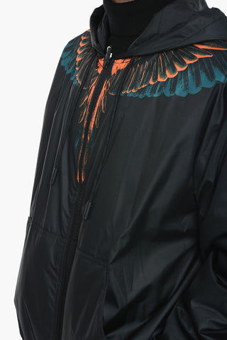 Hooded WINGS Printed Bomber