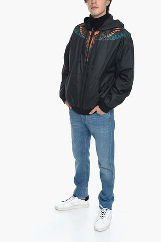 Hooded WINGS Printed Bomber