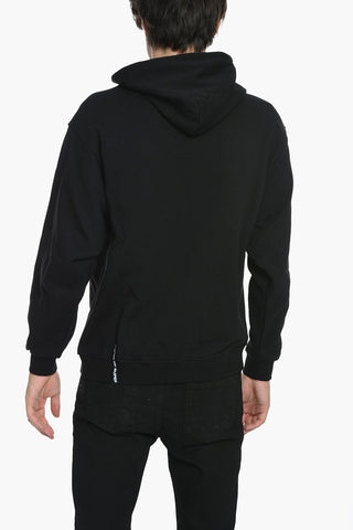 Felpa Hoodie in Cotone con Stampa e Ricamo Frontale 