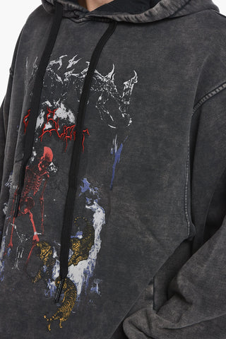 Lived-in Cotton Hoodie with Front Print