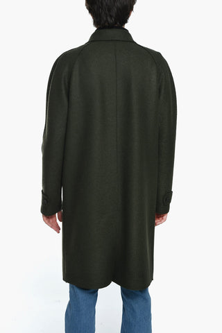 Cappotto In Lana Monopetto Con Abbottonatura A Scomparsa