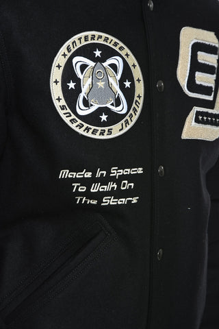 Bomber Varsity in Misto Lana con Toppe