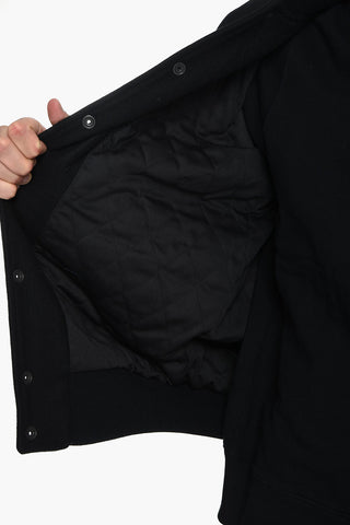 Bomber Varsity in Misto Lana con Toppe