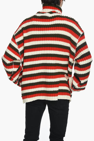 Awning Stripe ZIRCON Pullover with Maxi Sleeves
