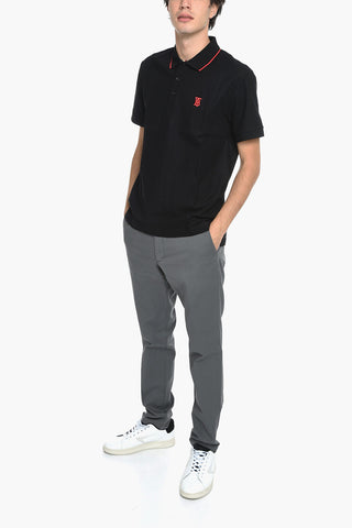 Honeycomb Cotton Polo with Embroidered Logo