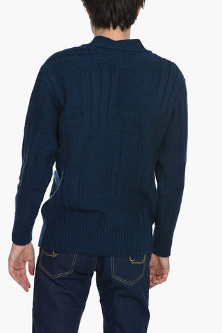 Wool Cardigan with Hidden Buttoning
