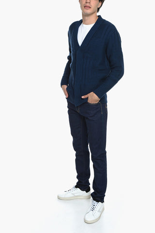 Wool Cardigan with Hidden Buttoning