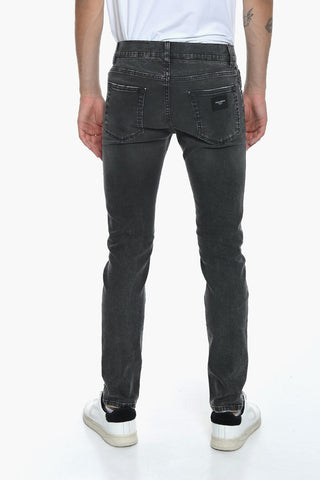 Jeans Tapered Fit con Effetto Stone Washed